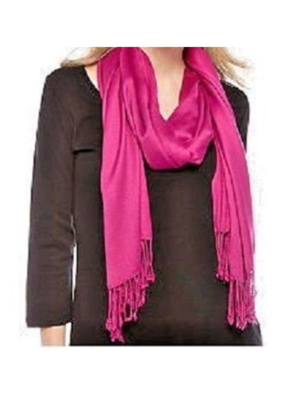 (NWD) INC International Concepts Pashmina Scarf Glazed Raspberry One Size